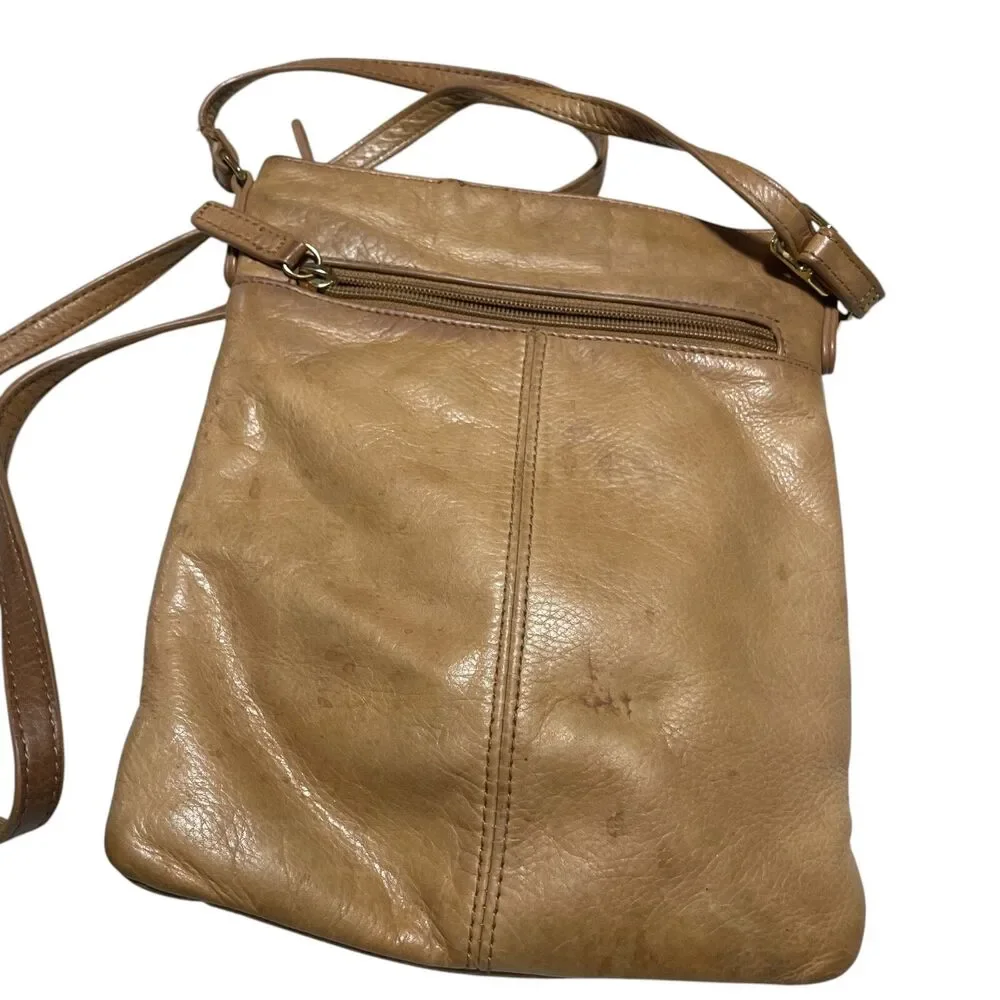 Margot Tan Leather Cross Body Handbag Adjustable Strap‎ (read description)